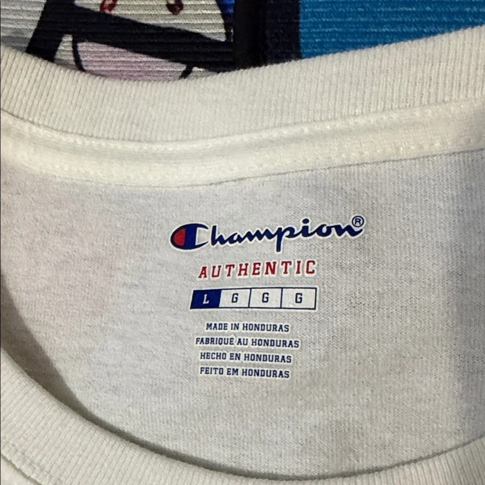 Champion Cream T-Shirt with Blue "Nacional Trading Co." Graphic - Picture 7 of 13